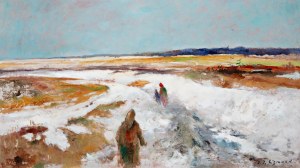 KAREL JAN SIGMUND (Czech / Bohemian 1897 - 1959) - Snowy road