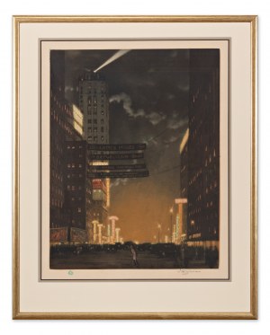 FRANTISEK SIMON TAVIK (Czech / Bohemian 1877 - 1942) - New York at night