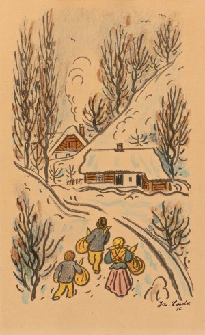 JOSEF LADA (Czech / Bohemian 1887 - 1957) - Carol singers