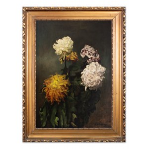 VLADIMIR STRIBRNY (Czech / Bohemian 1905 - 1970) - Chrysanthemums