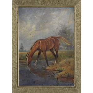 Tadeusz KOKIETEK (1920-1982), Koń u wodopoju, 1942