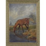 Tadeusz KOKIETEK (1920-1982), Koń u wodopoju, 1942