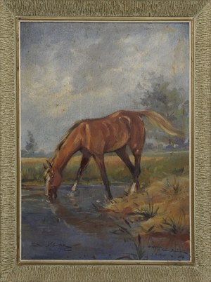 Tadeusz KOKIETEK (1920-1982), Koń u wodopoju, 1942