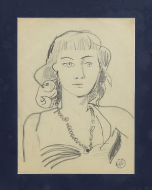 Ludwik KLIMEK (1912-1992), Portret kobiety w naszyjniku
