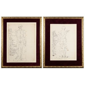 Artysta nieokreślony, XVII w., Anatomia człowieka - para rysunków