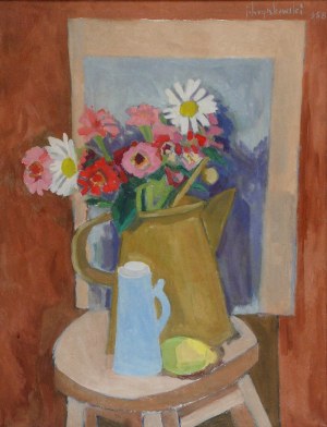 Jan Piotr HRYNKOWSKI (1891-1971), Martwa natura z kwiatami, 1958