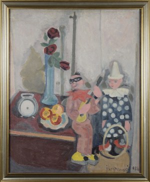 Jan Piotr HRYNKOWSKI (1891-1971), Martwa natura z pajacami, 1958
