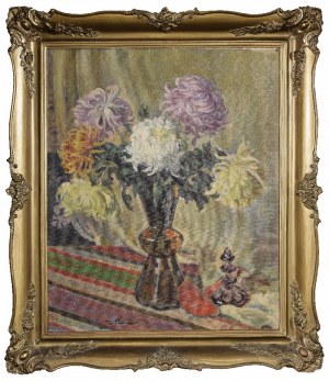 Ignacy PIEŃKOWSKI (1877-1948), Chryzantemy w wazonie