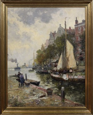 Karl Theodor WAGNER (1856-1921), Widok Rotterdamu