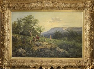 August GERASCH (1822-1908), Pejzaż ze sztafażem