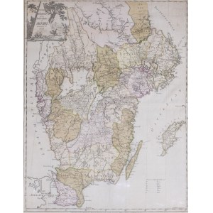 MAPA POŁUDNIOWEJ SZWECJI, Gustaf Fredrik Linnerhielm, 1792