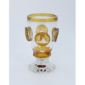 Glass with city views, Biedermeier style