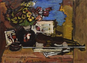 Barbara HOUWALT (1911-2005), Martwa natura ze skrzypcami, 1963