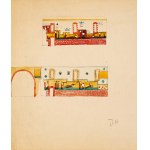 Jerzy NOWOSIELSKI (1923 Kraków - 2011 Kraków), Project for the polychromy of the Stations of the Cross for the Church of the Elevation of the Holy Cross. Elevation of the Holy Cross in Zbylitowska Góra - double-sided work, 1957