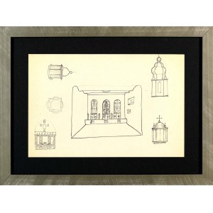 Jerzy NOWOSIELSKI (1923 Krakow - 2011 Krakow), Designs for darochranitielnica (tabernacle), iconostasis and orthodox church - double-sided work, 1970s.