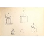 Jerzy NOWOSIELSKI (1923 Krakow - 2011 Krakow), Designs for darochranitielnica (tabernacle), iconostasis and orthodox church - double-sided work, 1970s.