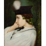 Nikodem Sylwanowicz (1834 Cyncewicze koło Wilejki - 1919 Cyncewicze koło Wilejki), Portret żony artysty w konfederatce