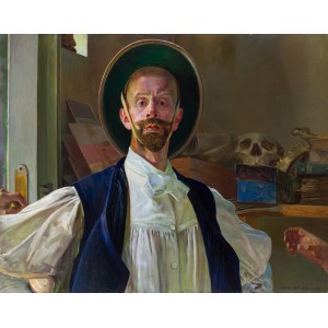 Jacek Malczewski (1854 Radom - 1929 Kraków), Autoportret z czaszką, 1908