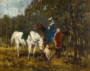 Jan Chełmiński (1851 Brzustów - 1925 Nowy Jork), Na przejażdżce, 1875
