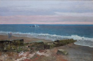 Józef Rapacki (1871 Warszawa - 1929 Olszanka k. Skierniewic), Para nad brzegiem morza, 1899