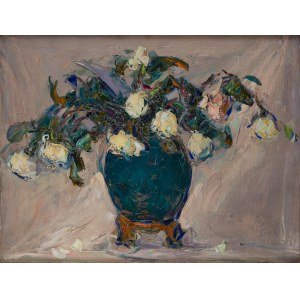 Włodzimierz Terlikowski (1873 Poraj k. Łodzi - 1951 Paryż), Kwiaty w zielonym wazonie, 1923