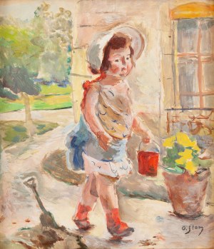 Olga Słomczyńska (1881 Vevey - 1941 Paryż), Dziewczynka z czerwonym wiaderkiem