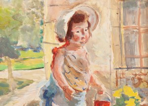 Olga Słomczyńska (1881 Vevey - 1941 Paryż), Dziewczynka z czerwonym wiaderkiem