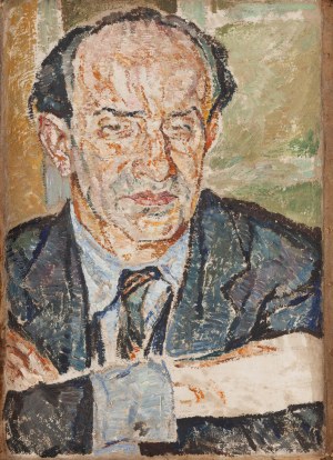 Maria Melania Mutermilch \ Mela Muter (1876 Warszawa - 1967 Paryż), Pejzaż z południa Francji (recto), około 1940 / Portret mężczyzny (verso), lata 30. XX w.