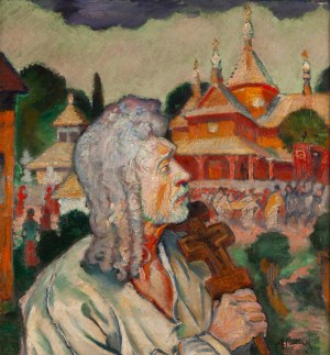 Fryderyk Pautsch (1877 Delatyn k. Stanisławowa - 1950 Kraków), Przed cerkwią w Kołomyi, około 1910