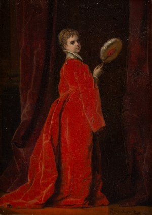 Władysław Bakałowicz (1833 Chrzanów - 1903 Paryż), Dama w szkarłatnej sukni