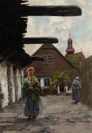 Ludwik Stasiak (1858 Bochnia - 1924 Kraków), Ulica w Zakliczynie, 1899 (?)