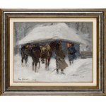 Jerzy Kossak (1886 Kraków - 1955 Kraków), Żołnierze przed chatą, 1933
