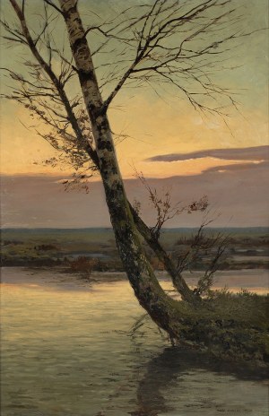 Józef Rapacki (1871 - 1929), Mokradła o zachodzie, 1920