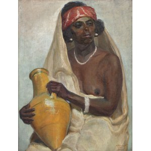 Maksymilian Feuerring (1896 - 1985), Portret kobiety z dzbanem, 1926