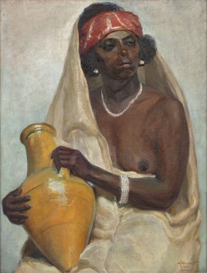 Maksymilian Feuerring (1896 - 1985), Portret kobiety z dzbanem, 1926