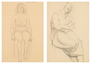 Andrzej Wróblewski (1927 - 1957), Szkic do Portretu skupionego, Studium kobiety nr 754/ Kompozycja figuralna nr 754, ok. 1955