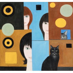 Kazimierz Mikulski (1918 - 1998), Portrait with a Cat, 1967