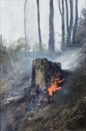 Karol Palczak (ur. 1987), Płonący pniak, 2021