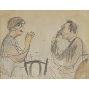Józef Czapski, WOMEN AND MEN IN A CAWIARNIA, 1955