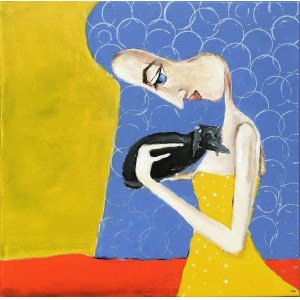 Andrew CYBURA (b. 1976), Lady with a dachshund, 2024