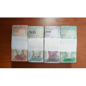 Venezuela. 4 Circulated Bricks 2012-2017 4000 Banknotes