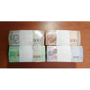 Venezuela. 4 Circulated Bricks 2012-2017 4000 Banknotes