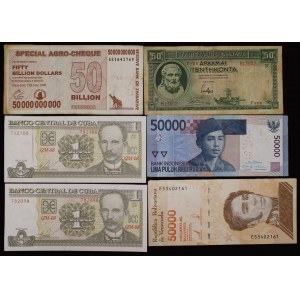 World. 6 Mixed Banknotes