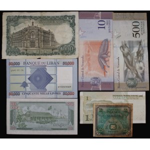 World. 7 Mixed Banknotes