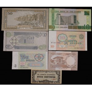 World. 7 Mixed Banknotes