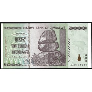 Zimbabwe. 50 Trillion Dollars 2008