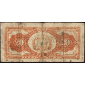 Bolivia. 20 Bolivianos 1911 (1929 Overprint) Series C