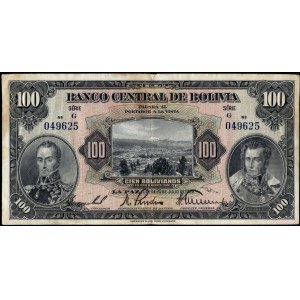 Bolivia. 100 Bolivianos 1928 Series G