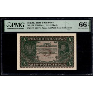 Pologne. Banque de prêt de l'État 5 Marek 1919