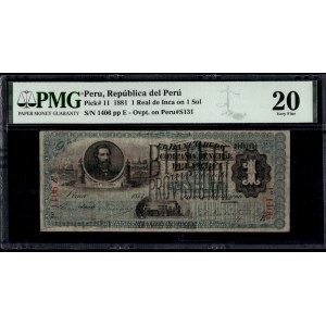 Peru. 1 Real de Inca on 1 Sol 1881